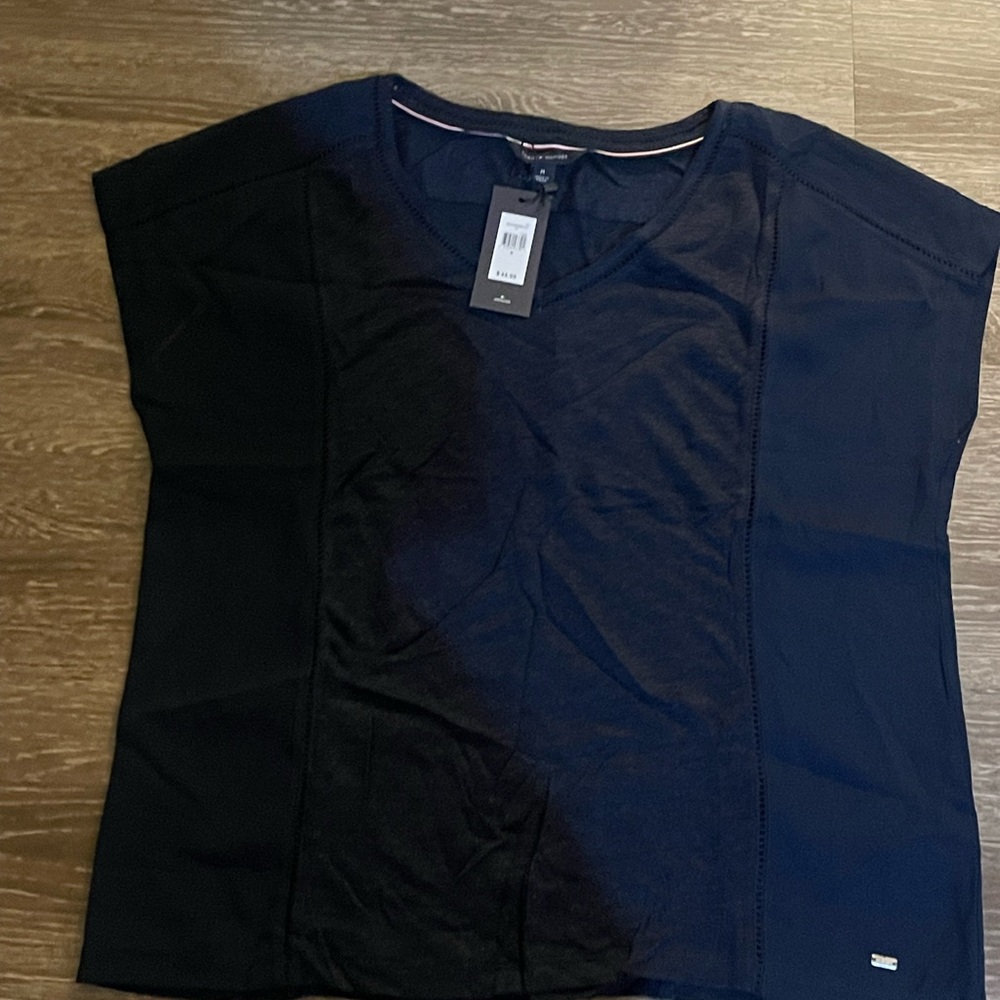Tommy Hilfiger Navy Short Sleeve Top